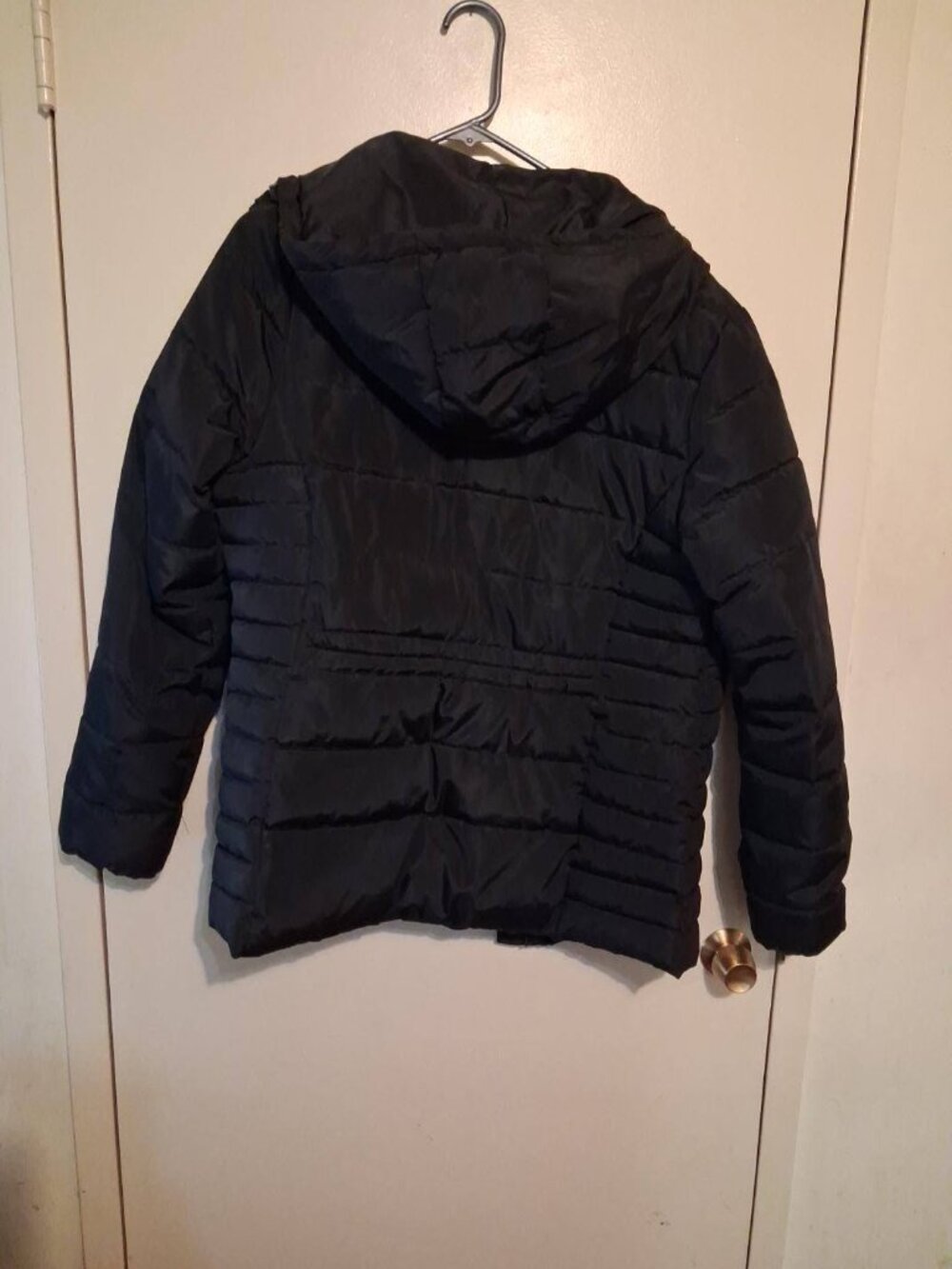 George Black Hooded Puffer Winter Coat Jacket Size L - Picture 4 of 7